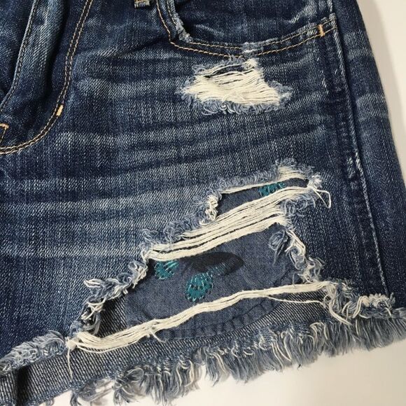 HOLLISTER DISTRESSED HIGH RISE SHORT SHORT 5/27 - Picture 6 of 12